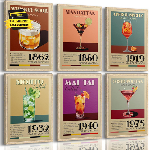 Poster cocktail vintage - , 6