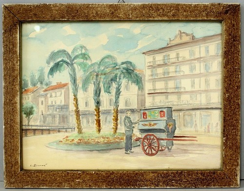 Antico quadro acquerello palme - quadro,